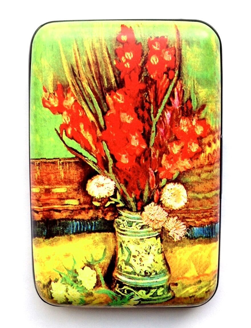 Van Gogh - Vase Red Gladiolas Armored Credit Card RFID Block Wallet Fine Art #3