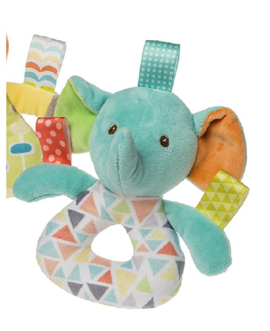 Mary Meyer Taggies Baby Girl Boy Pretty Prints 6 inches, Elephant Rattle