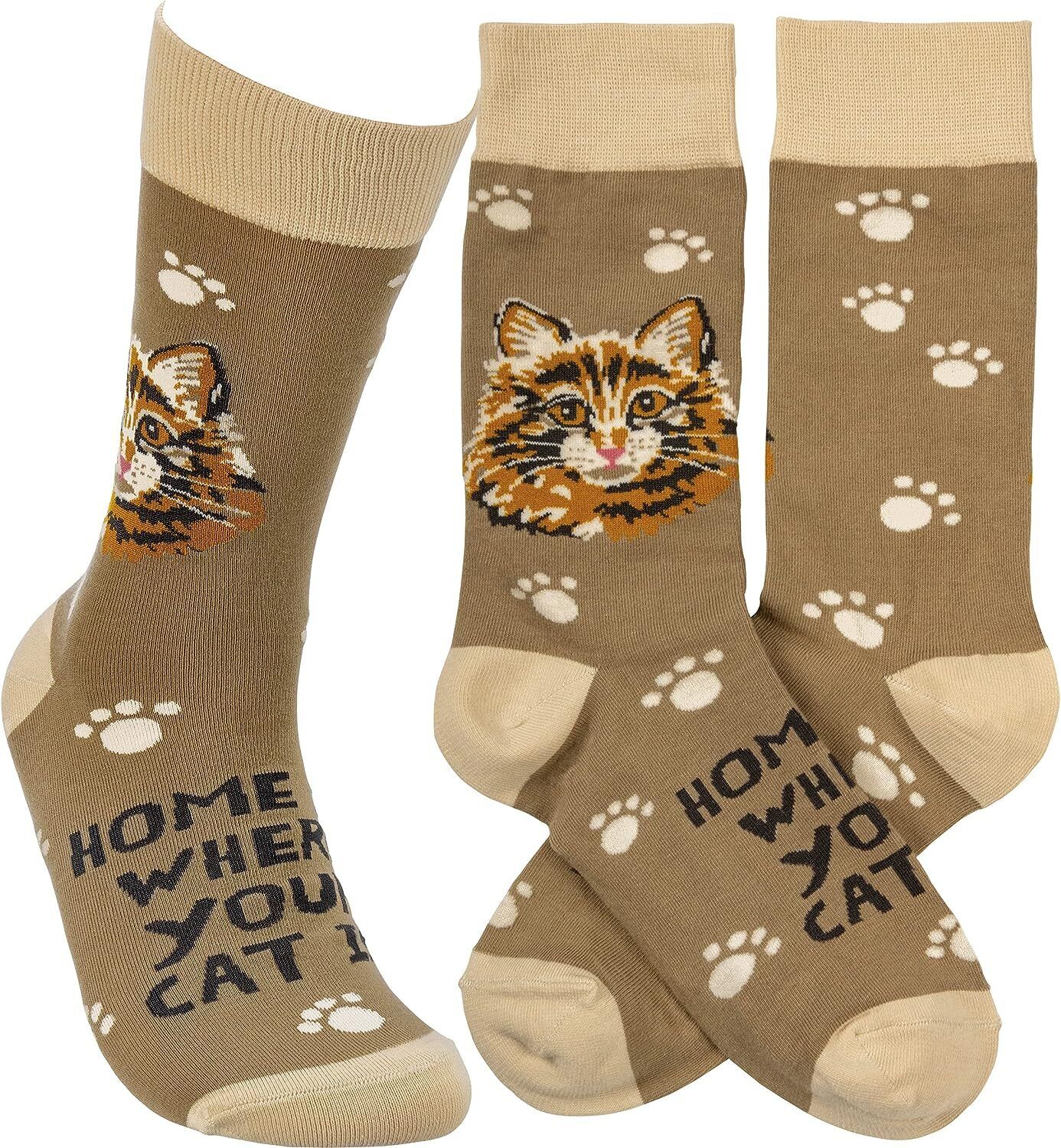Primitives by Kathy Socks - Home is Where Your Cat Is, Unisex, One Size
