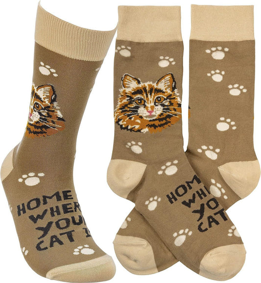 Primitives by Kathy Socks - Home is Where Your Cat Is, Unisex, One Size
