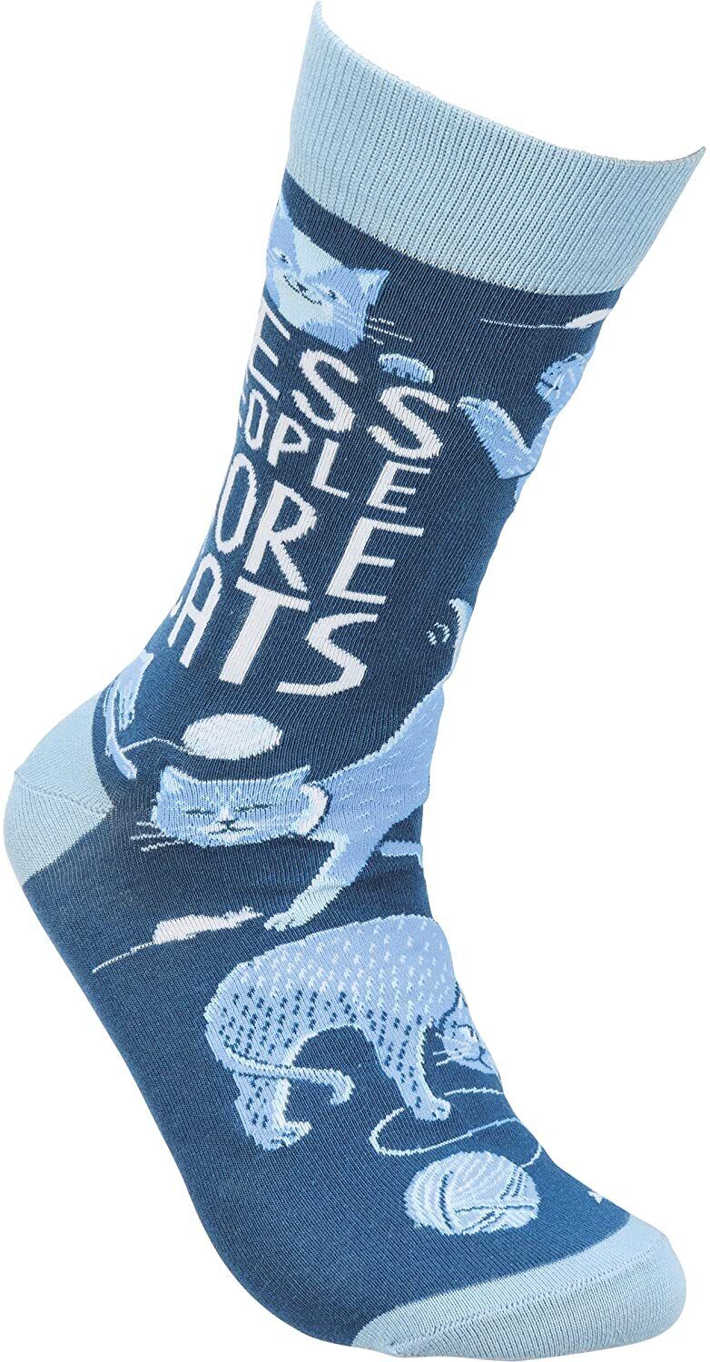 Primitives by Kathy - Less People More Cats Colorful Socks