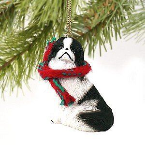 Japanese Chin Miniature Dog Ornament - Black & White