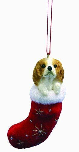 King Charles Christmas Stocking Ornament with "Santa's Little Pals" Hand Painted