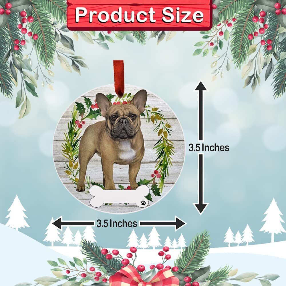 French Bulldog Ornament - E&S Pets - DIY Personalizable, Ceramic Round Ornament