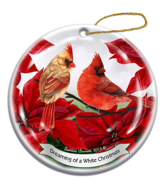 Holiday Pet Gifts Northern Cardinal Bird Porcelain Christmas Ornament