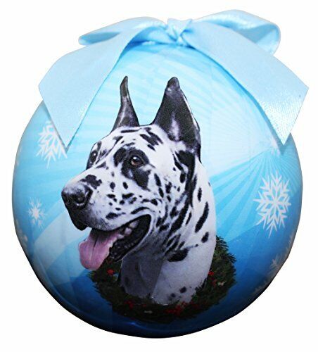 "Harlequin Dane Christmas Ornament" Shatter Proof Ball Easy To Personalize