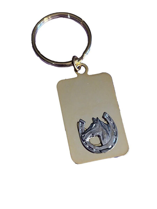 Finishing Touch Gold Key Ring with Horse inside a Horseshoe