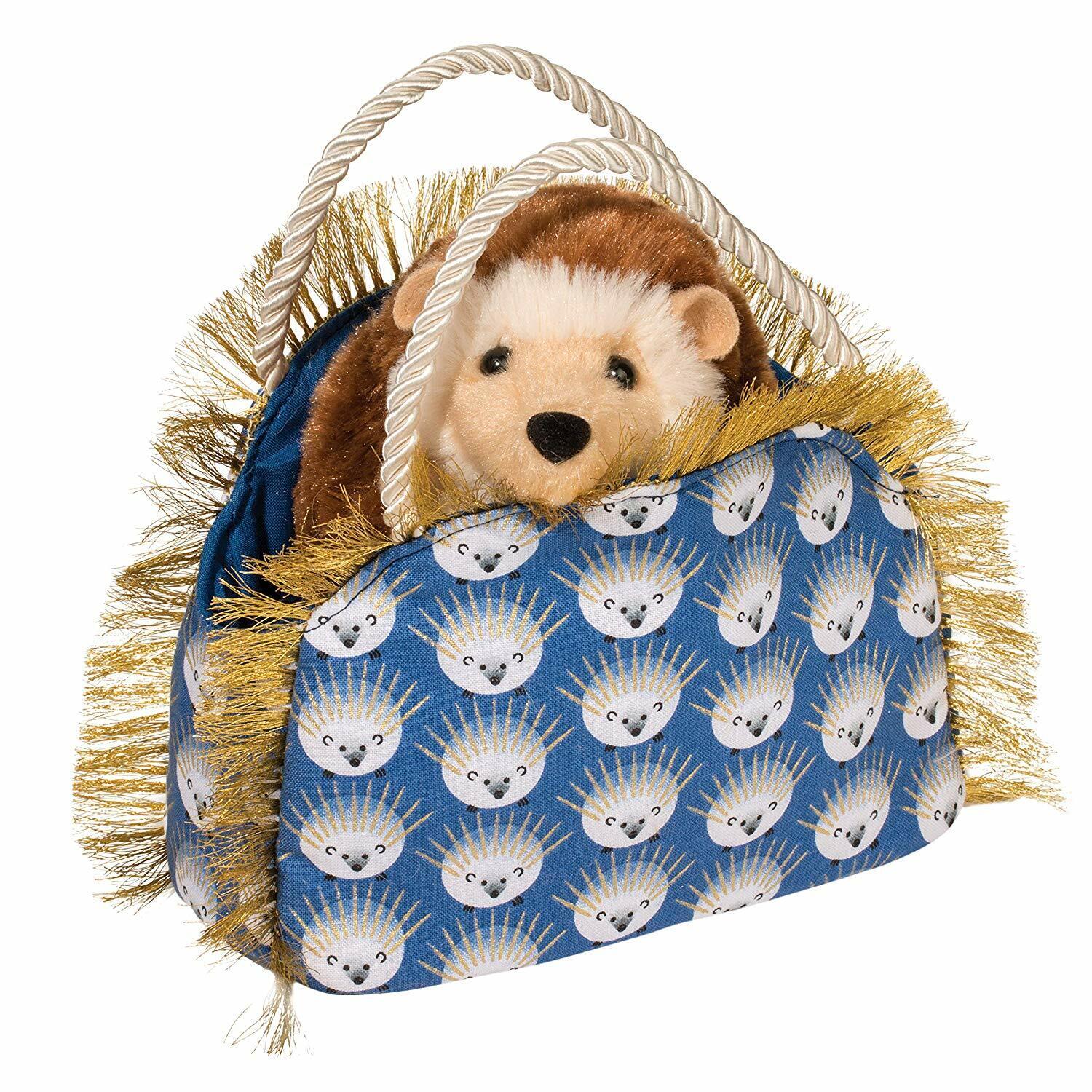 Douglas Plush Spikey Hedgehog Sak W/Hedgehog Stuffed Animal, 7"