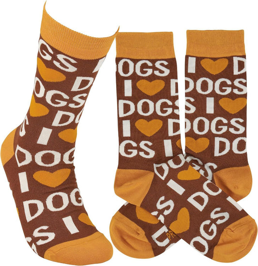 Primitives by Kathy - Fun Fact I Love Dogs Socks, One Size, Unisex