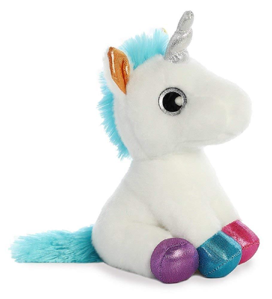 Aurora World Sparkle Tales Jewel White and Multi Unicorn Plush, 8""