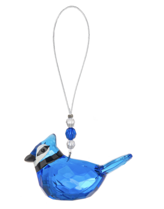 Ganz Crystal Expressions Hanging Blue Jay Bird Ornament, 2 1/2"