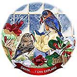 Eastern Blue Bird Porcelain Ornament Pet Gift 'Santa. I Can Explain!'