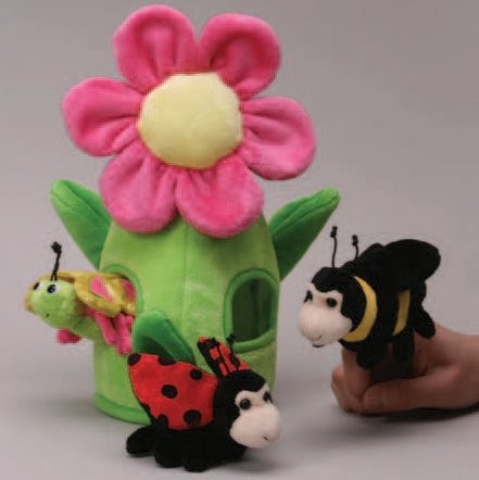 Pink Flower Finger Puppet 10"