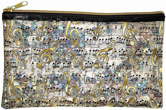 Spoontiques Music Glitter Cosmetic Bag