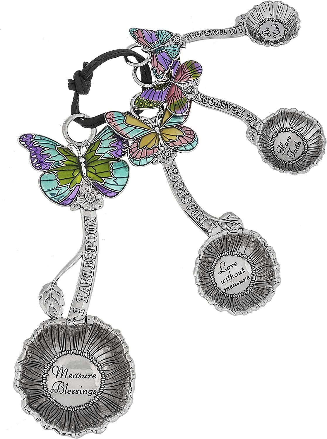 Ganz 4-Piece Set - Colorful Butterflies and Flowers Measuring Spoons