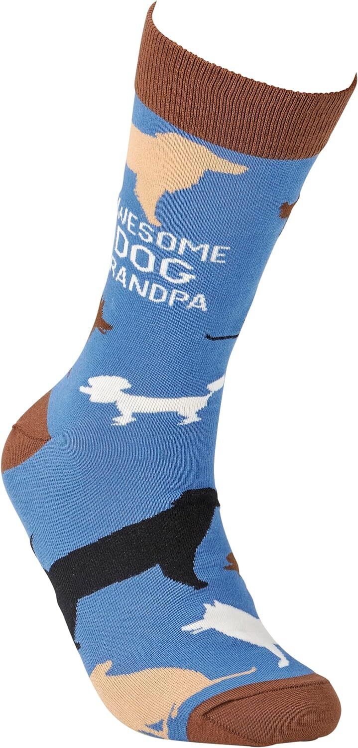 Primitives by Kathy Socks - Awesome Dog Grandpa Socks, One Size, Unisex