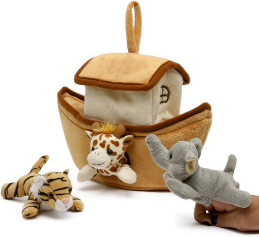 Unipak Noah's Ark Finger Puppet Plush Stuffed Animal Play House, 7"
