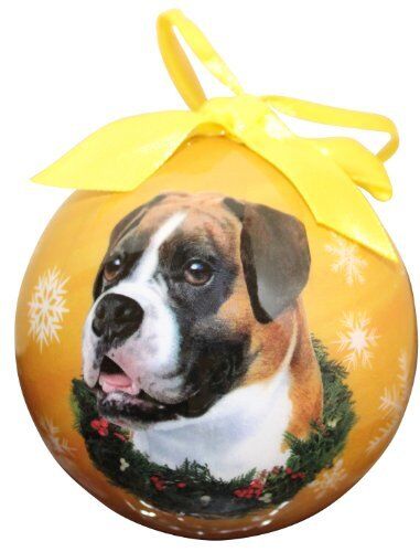 Boxer Christmas Ornament Shatter Proof Ball Easy To Personalize