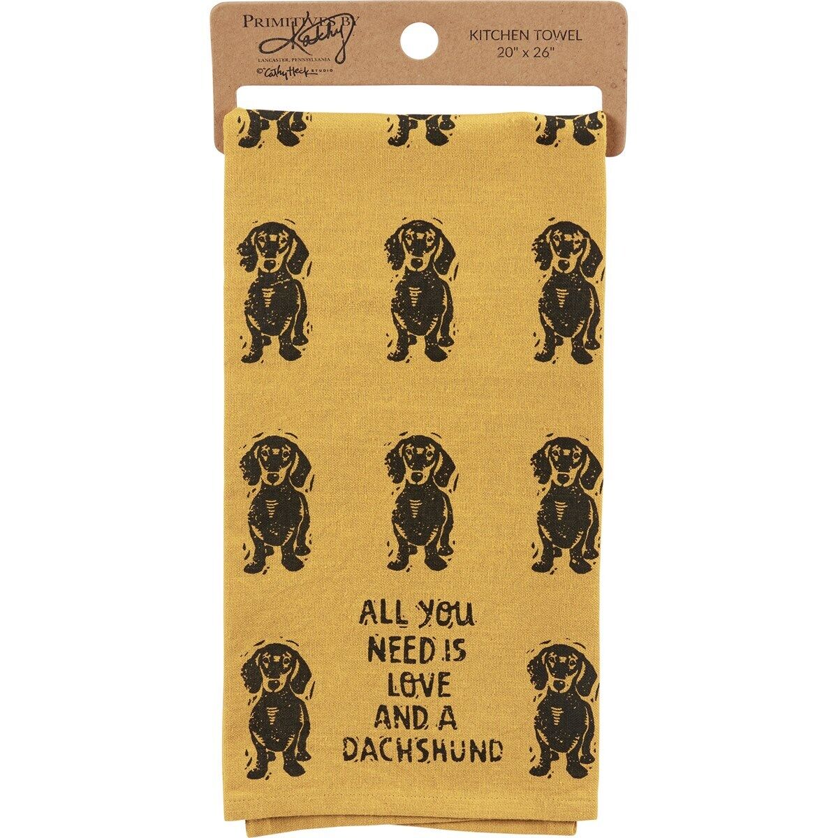 Primitives by Kathy Kitchen Towel - All You Need Is Love And A Dachshund
