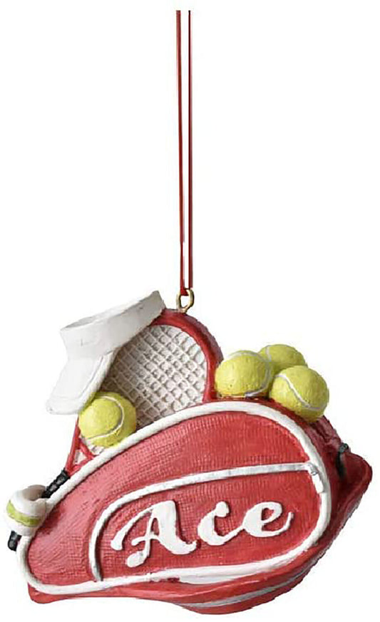 Ganz MX180258 Ace Tennis Bag Ornament, 3-inch Height, Resin