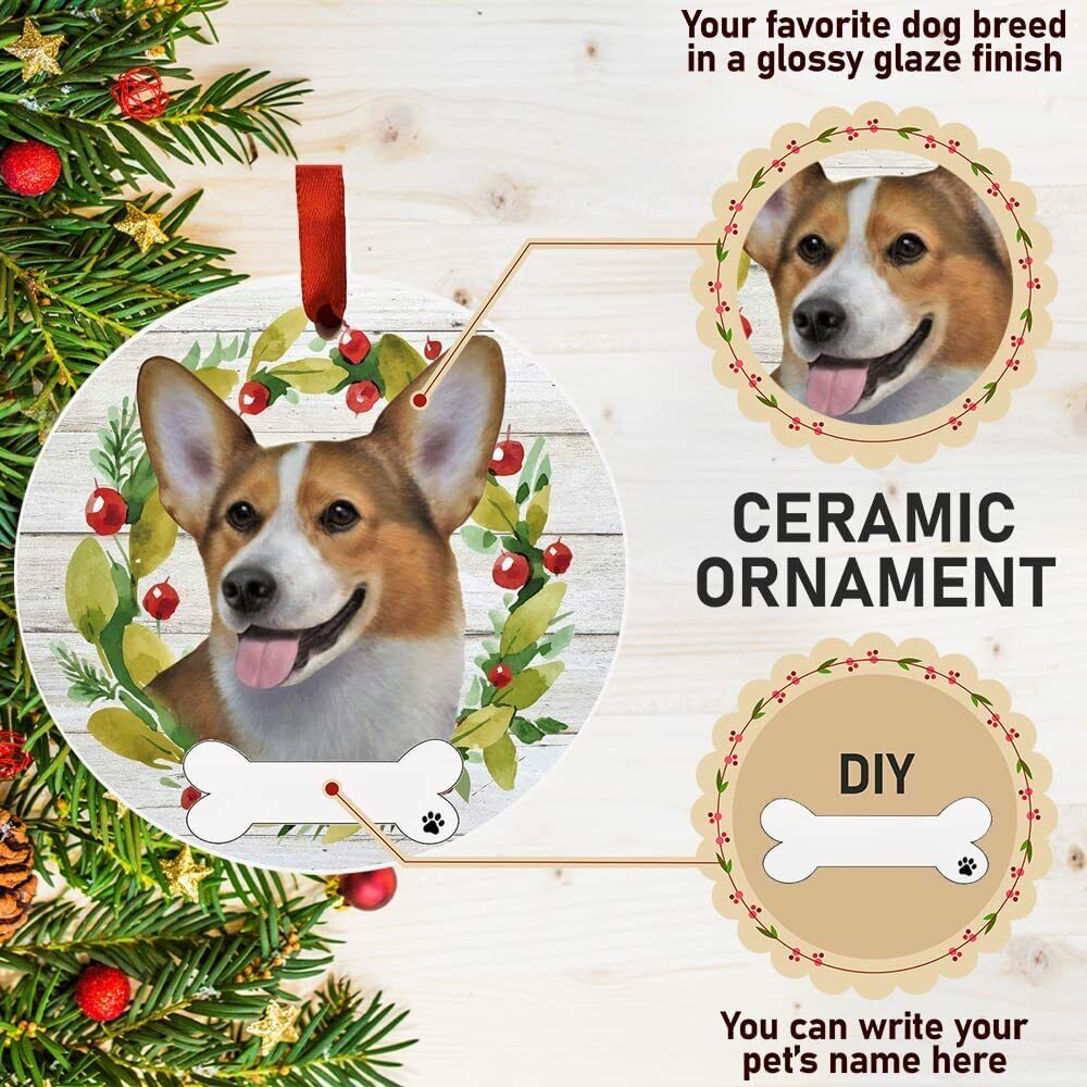 Welsh Corgi Ornament - E&S Pets, DIY Personalizable, Ceramic Round Ornament