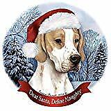 Holiday Pet Gifts English Pointer Lemon/White Dog Santa Hat Porcelain Ornament