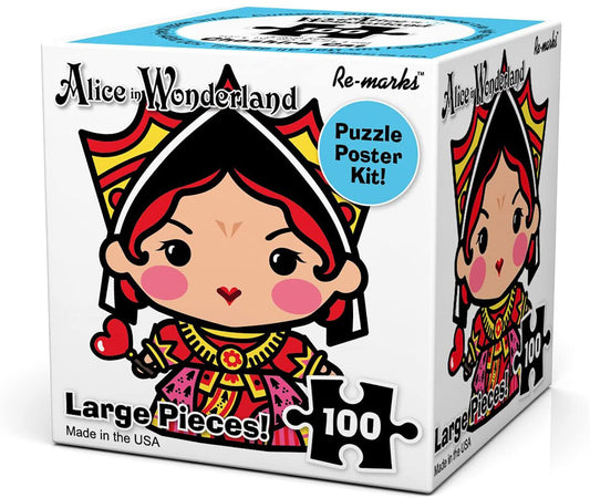 Re-marks Alice in Wonderland 100 Large Piece Puzzle Cube - Queen of Hearts