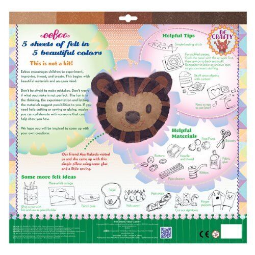 Bear Colors Brown Felt Sheets, 5 sheets, by eeBoo