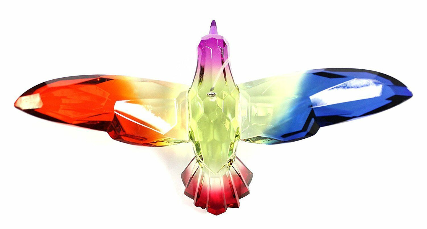 Colorful 6 Inch Hummingbird Ornament/Sun-catcher (Green/Fuschia)
