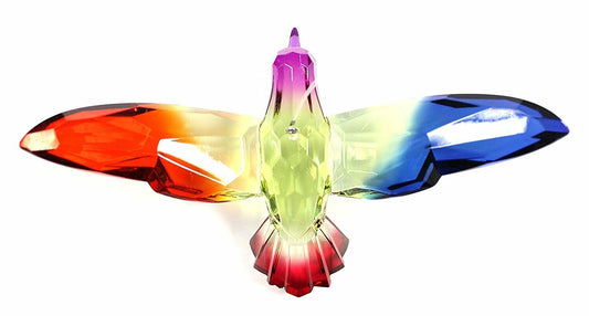 Colorful 6 Inch Hummingbird Ornament/Sun-catcher (Green/Fuschia)