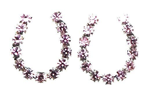 Finishing Touch Crystal Horseshoe Earrings - Light Rose Pink, Imitation Rhodium