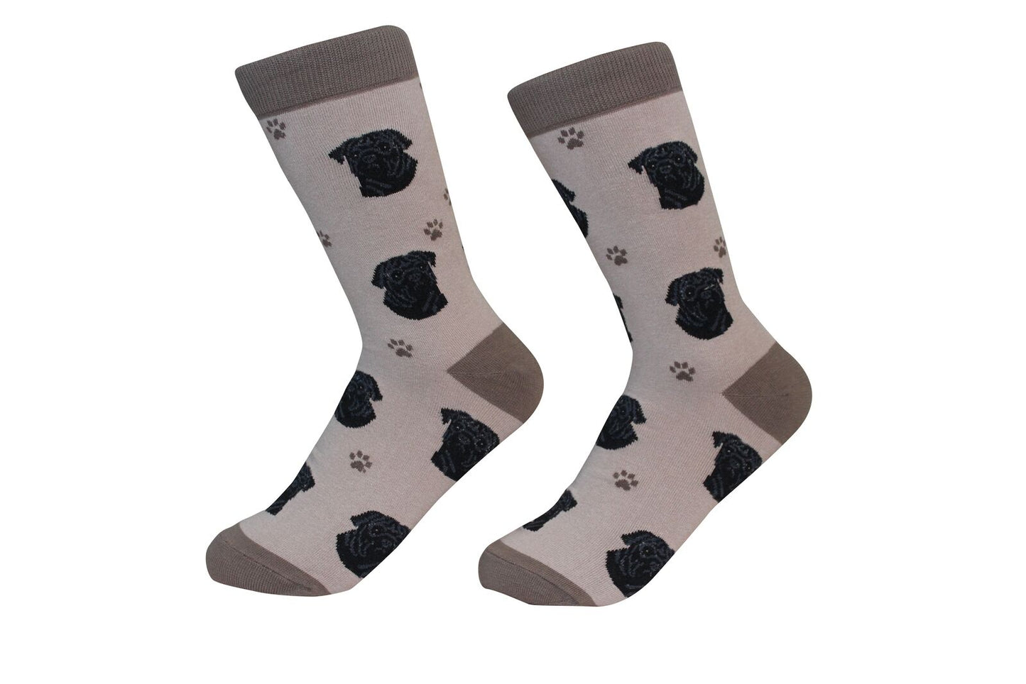 Black Pug Dog Breed Socks Unisex Sock Daddy by E&S Pets