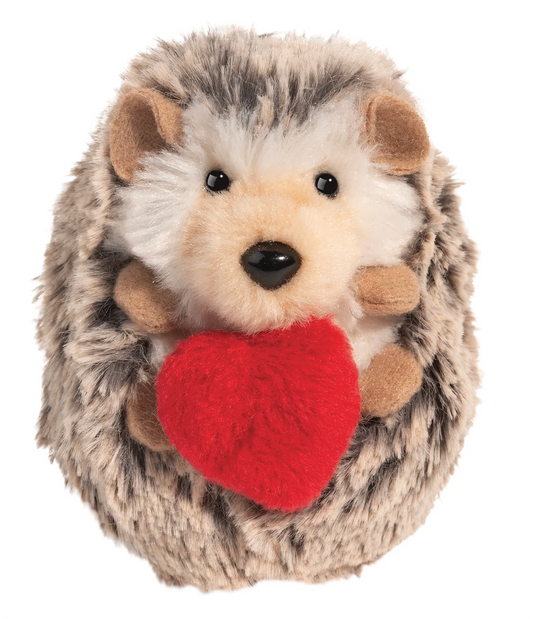 Douglas Spunky Hedgehog Plush Stuffed Animal with Valentine Heart, 5"