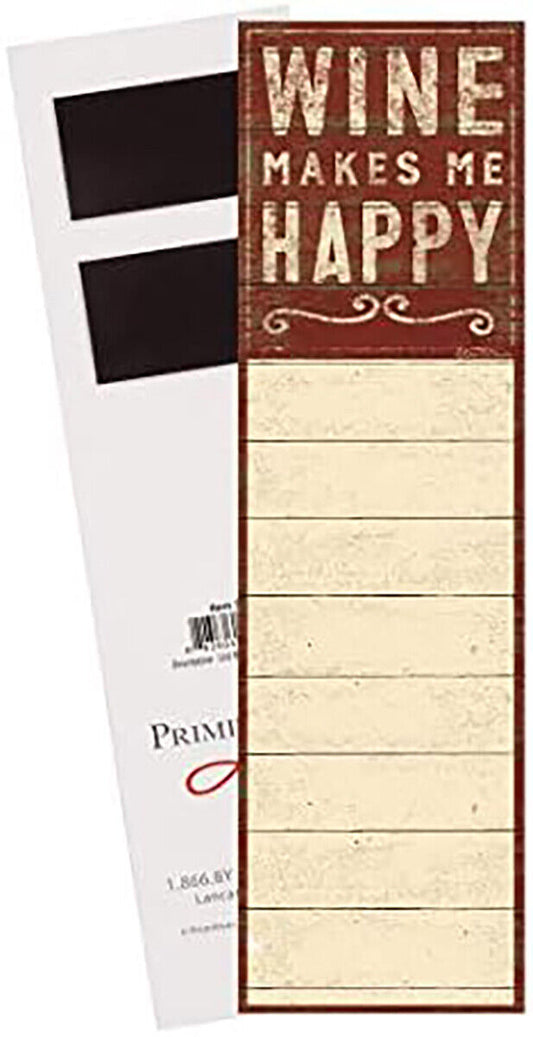 Primitivesby Kathy - Wine Makes Me Happy Magnetic List Notepad (60 pages)