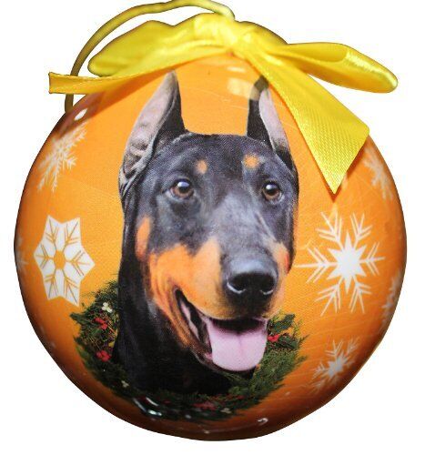 Doberman Christmas Ornament Shatter Proof Ball Easy To Personalize