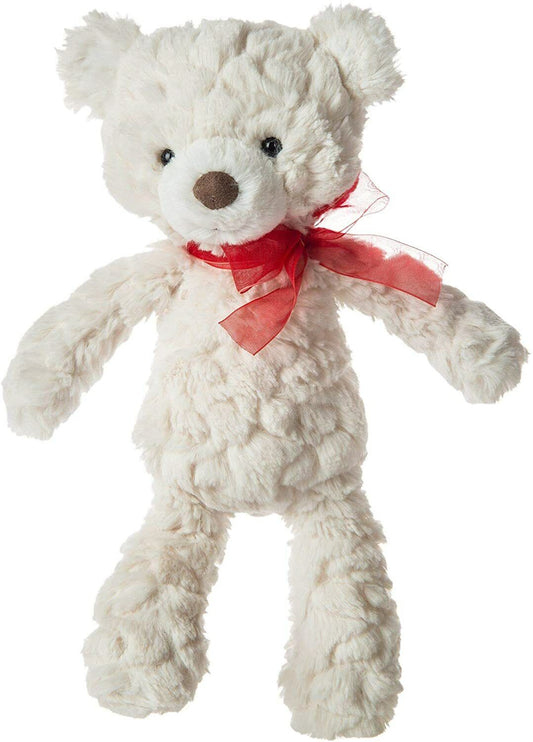 Mary Meyer Valentine Cream Putty Bear with Red Bow Stuffed Animal Toy, 11"