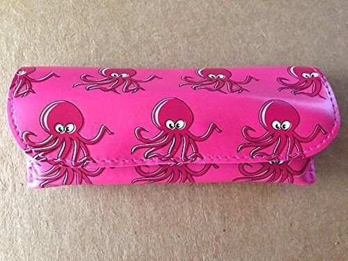 Under the Sea Small Semi-Hard Eyeglasses Case - Pink Octopus