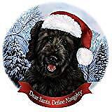 Holiday Pet Gifts Goldendoodle Black Dog Santa Hat Porcelain Ornament