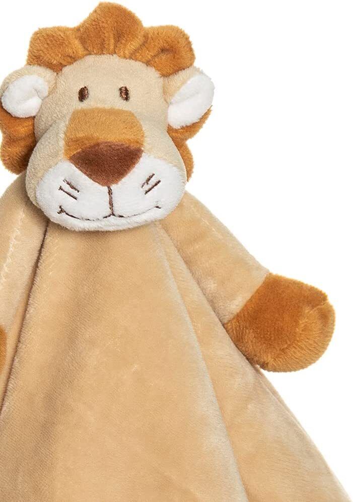 Teddykompaniet Diinglisar Brown Lion Plush Fleece Baby Blanket Snuggler, 13"