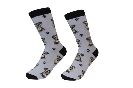 Schnauzer, Uncropped Ears Dog Breed Socks Unisex Sock Daddy by E&S Pets