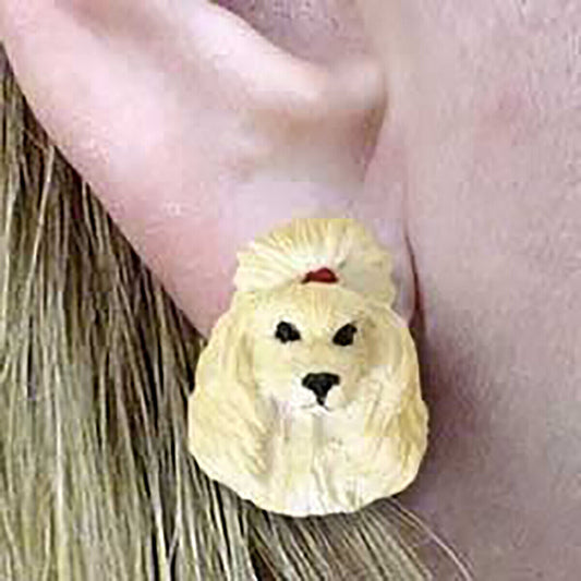 Conversation Concepts Poodle Apricot Earrings Post