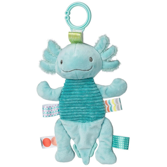 Mary Meyer Crinkie Teether Toy with Crinkle & Rattle, 9",  Fizzy Aqua Axolotl