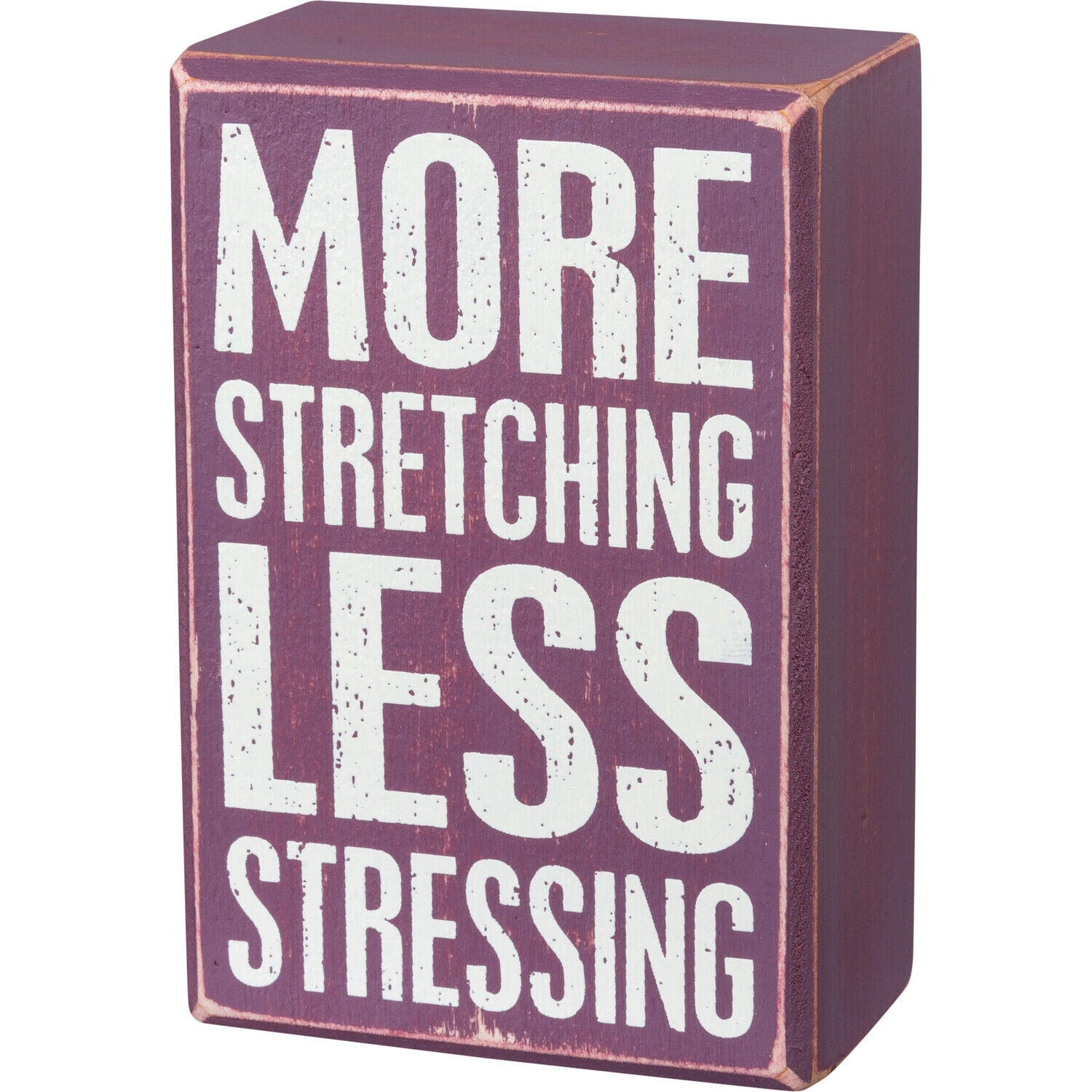 Primitives by Kathy Box Sign/Sock Set - More Stretching Less Stressing