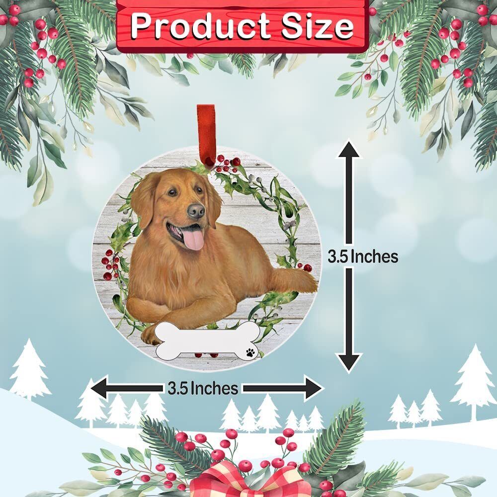 Golden Retriever Ornament - E&S Pets, DIY Personalizable, Ceramic Round Ornament