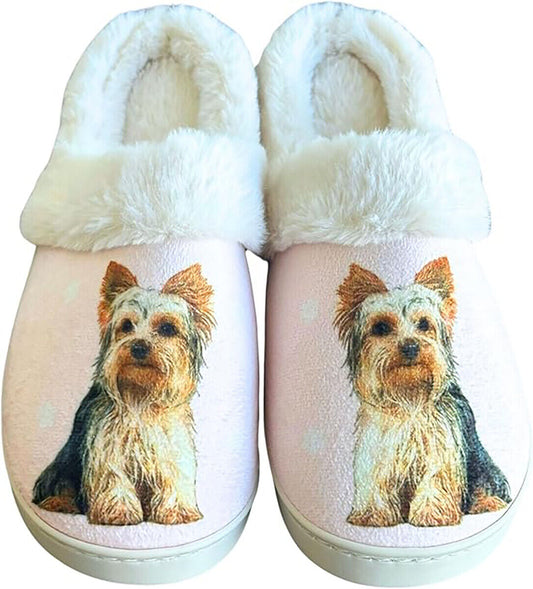 E&S Pets Yorkie Snugg Slippers for Pet Lovers -  Memory Foam, S/M