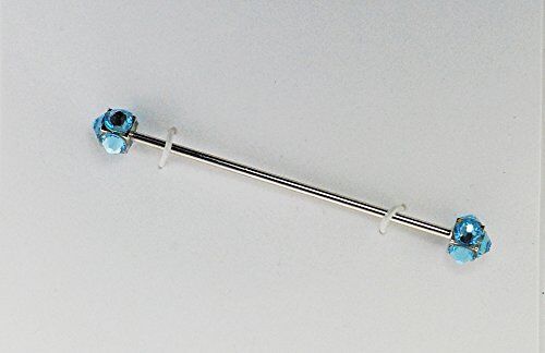 Finishing Touch Crystal Collar Bar - Aqua/rhodium