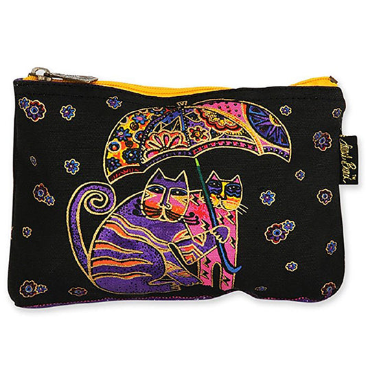 Laurel Burch Feline Cats Minis Cosmetic Bag (Black/Yellow C)