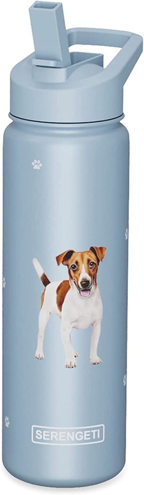 E&S Pets Stainless Steel Water Bottle 24 Oz., Spill Proof (Jack Russell)