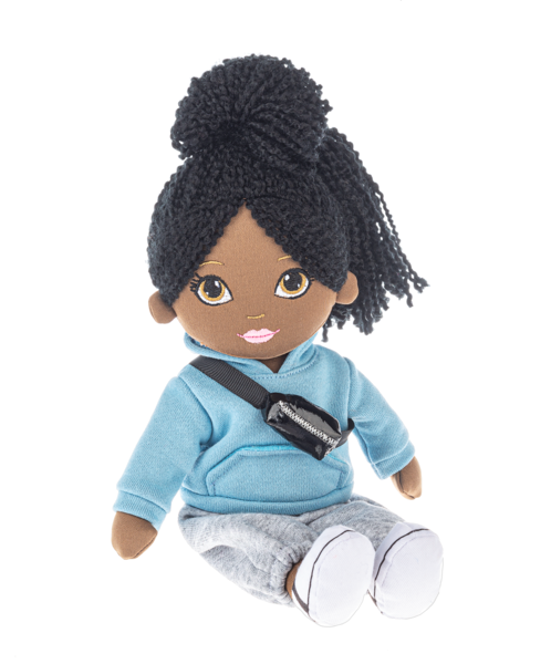 Ganz This is Me! Josie Stuffed Toy Ethnic Doll, 12" with Black Hair & Gym Outfit
