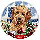 Goldendoodle Red Dog Porcelain Ornament Pet Gift 'Santa. I Can Explain!'